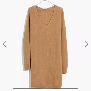 Relaxed V-Neck Sweater Dress